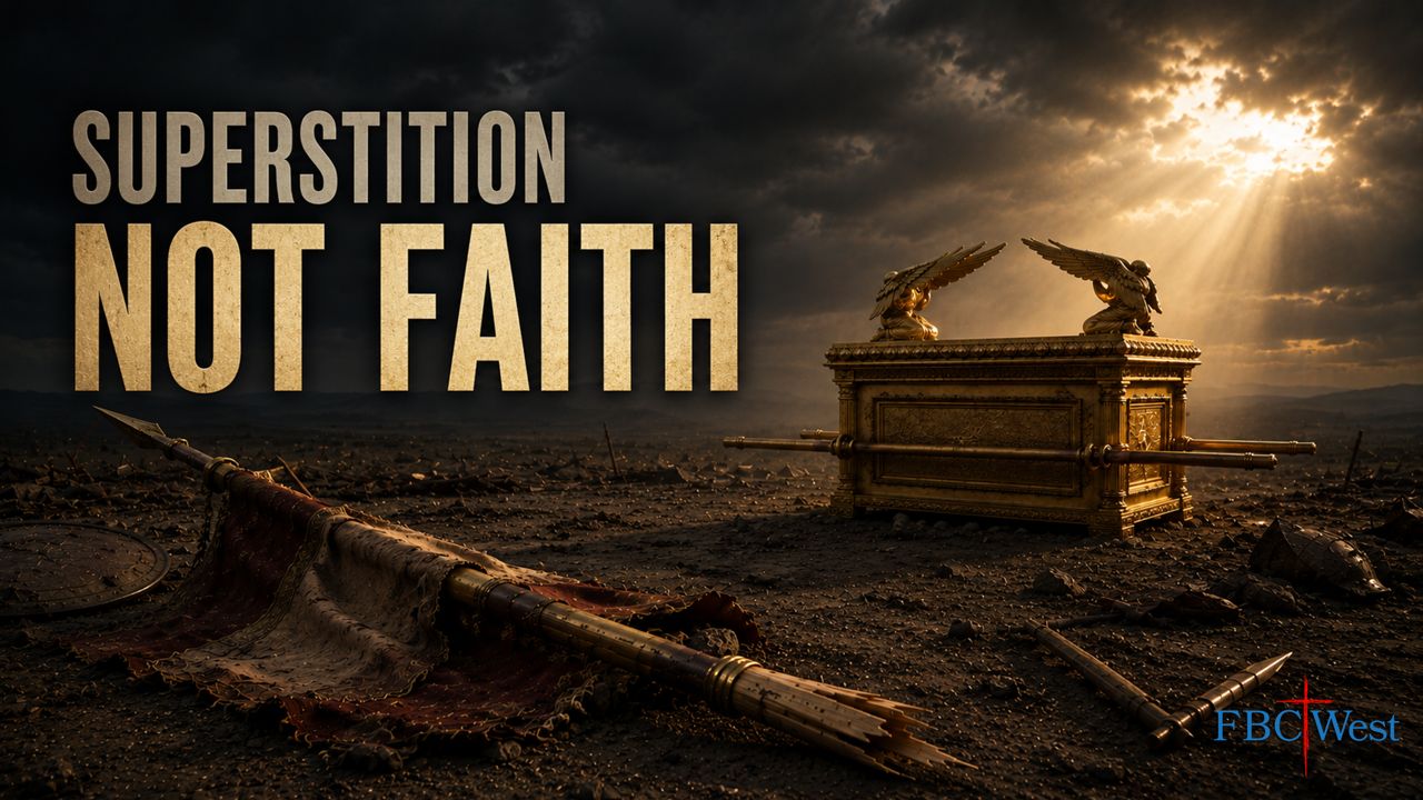 722 FBCWest | Superstition not Faith photo poster